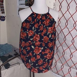 Francesca’s Floral Scoop Neck Top